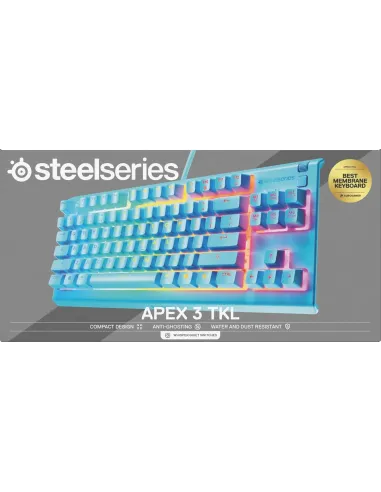 Teclado TKL USB SteelSeries Apex 3 TKL Aqua (US)