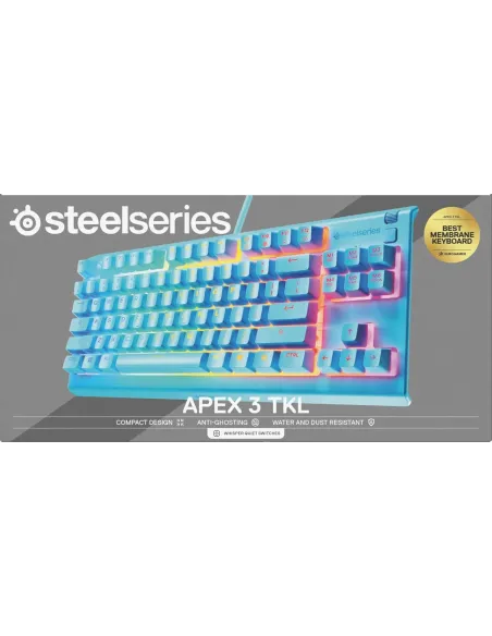 Teclado TKL USB SteelSeries Apex 3 TKL Aqua (US)