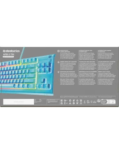 Teclado TKL USB SteelSeries Apex 3 TKL Aqua (US)