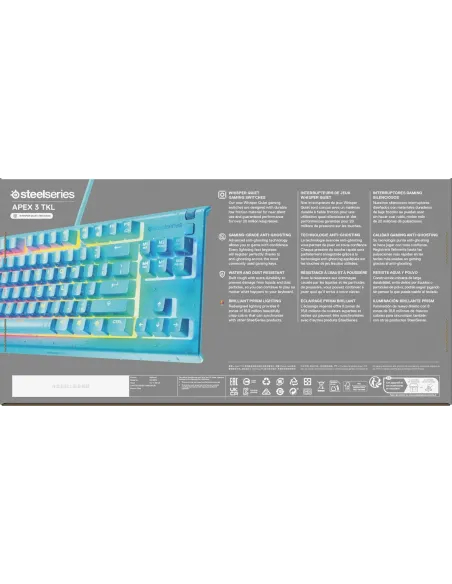 Teclado TKL USB SteelSeries Apex 3 TKL Aqua (US)