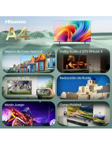 Televisor Hisense 32A4S 32" Smart TV HD HomeOS U9 y HDR10