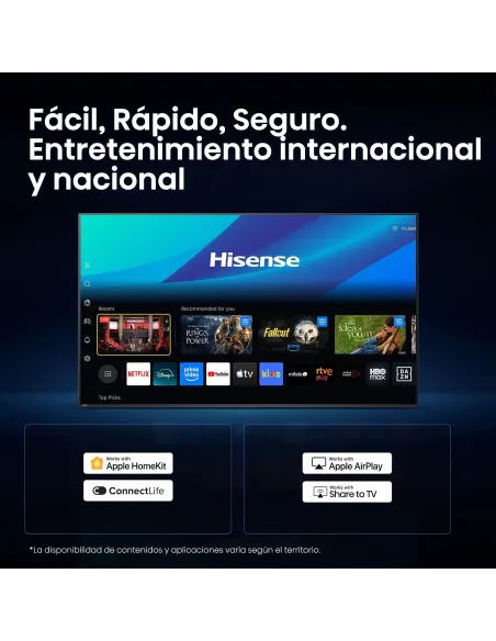 Televisor Hisense 32A4S 32" Smart TV HD HomeOS U9 y HDR10