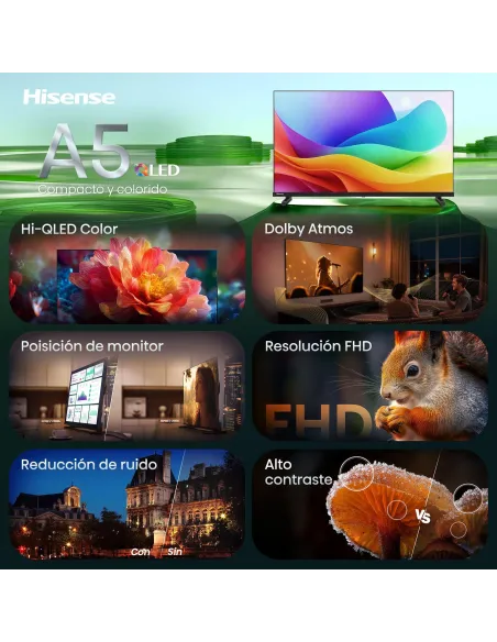 Hisense 32A5S: Resolución QLED Full HD 32" Smart TV HomeOS