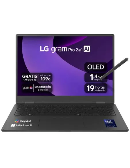 Portátil LG Gram Pro 2-en-1 16T90TP-K.AD88B y W11 Home