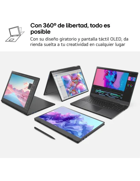 Portátil LG Gram Pro 2-en-1 16T90TP-K.AD88B y W11 Home