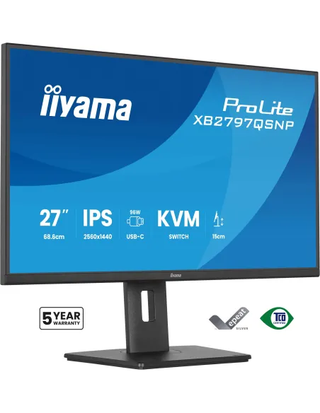 Monitor iiyama ProLite XB2797QSNP-B1: 27" QHD USB-C 96 W