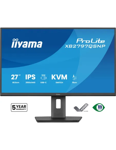 Iiyama ProLite XB2797QSNP-B1 27" QHD IPS 75 Hz con USB-C con Power Delivery 96 W y Switch KVM