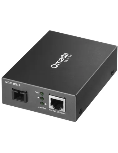 TP-Link Omada MC211CS-2 Convertidor de Medios Gigabit Ethernet 1000 Mbit/s Fibra Monomodo SC/UPC