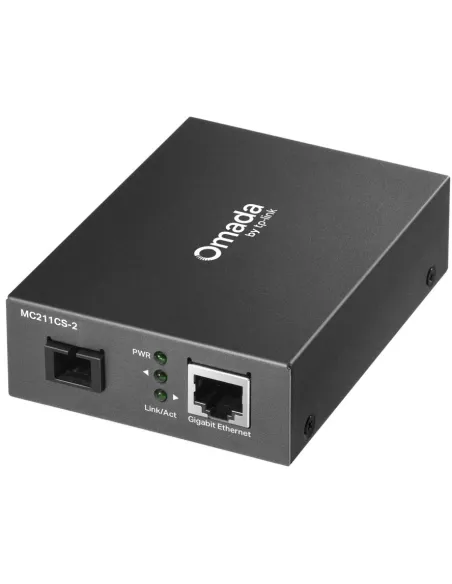 TP-Link Omada MC211CS-2 Convertidor de Medios Gigabit Ethernet 1000 Mbit/s Fibra Monomodo SC/UPC