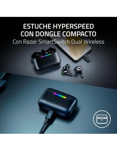 Razer Hammerhead V3 HyperSpeed Negros : 2,4 GHz + Bluetooth
