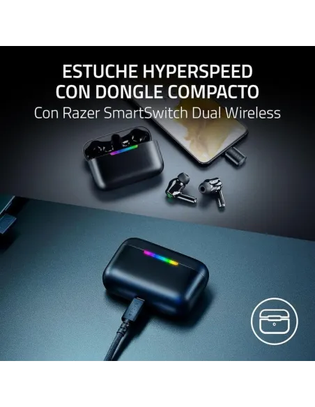 Razer Hammerhead V3 HyperSpeed Negros : 2,4 GHz + Bluetooth