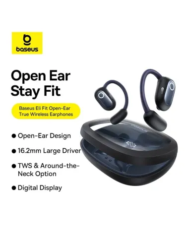 Auriculares open-ear Baseus Eli 2i Fit Negros IPX5 y 40 h
