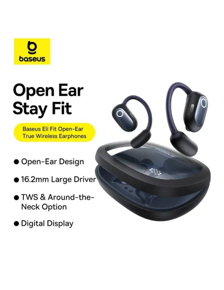 Auriculares open-ear Baseus Eli 2i Fit Negros IPX5 y 40 h