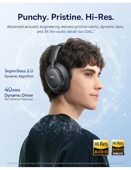 Auriculares over-ear Baseus Bass BH1 NC Negros