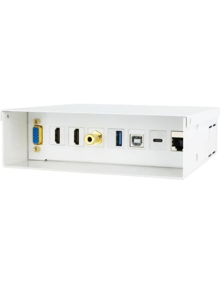 Nanocable 10.35.0004 Caja de Conexiones VGA + 2xHDMI + Jack 3.5 + USB-C 10G + USB-B 2.0 + USB-A 3.0 + RJ45 Cat.6A STP Blanco