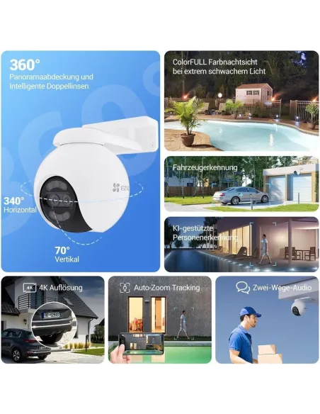 EZVIZ H80x Dual: cámara 4K PTZ exterior Wi-Fi y RJ-45