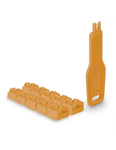 Lindy 47897 Bloqueador de Puerto RJ-45 Naranja (10 Unidades + 1 Llave)-1408084