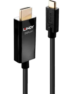 Lindy 43291 Cable Adaptador USB-C a HDMI 4K@60 HDR 1M Negro-1407286