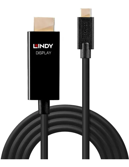 Cable conversor Lindy 43291 USB-C a HDMI 4K60 HDR 1 M Negro