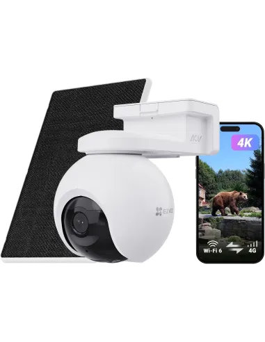 EZVIZ EB8 Pro 4G Kit (4K) Cámara Solar 360° PTZ a Batería con Panel Solar de 8 W
