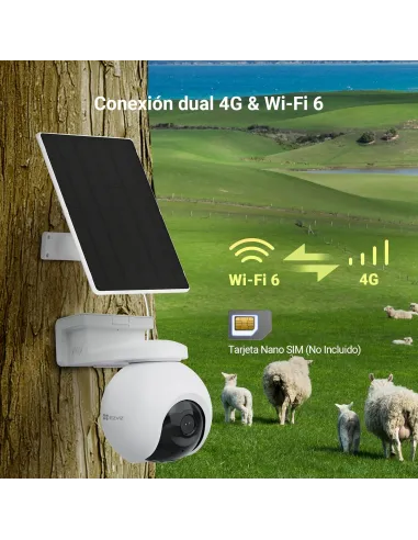 Cámara PTZ a batería con Panel Solar EZVIZ EB8 Pro 4G Kit