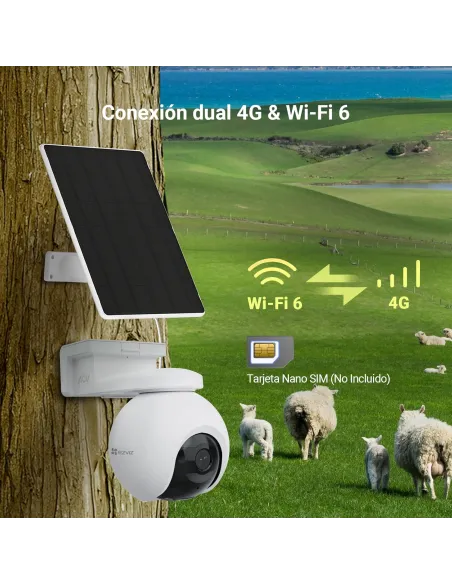 Cámara PTZ a batería con Panel Solar EZVIZ EB8 Pro 4G Kit
