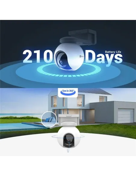 Cámara PTZ a batería + panel solar EZVIZ HB8 Pro Kit 4K