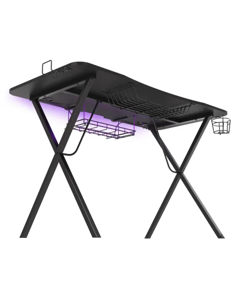 Mesa Genesis Holm 300 RGB Negra con USB y carga Qi 10W