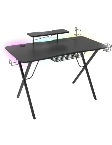 Mesa Genesis Holm 300 RGB Negra con USB y carga Qi 10W