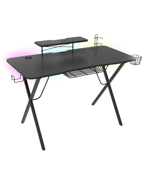 Mesa Genesis Holm 300 RGB Negra con USB y carga Qi 10W