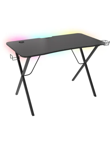 GENESIS Holm 200 RGB Negro: Mesa Gaming de 113cm con HUB USB