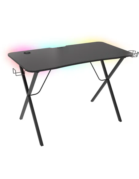 GENESIS Holm 200 RGB Negro: Mesa Gaming de 113cm con HUB USB