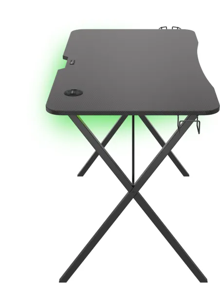 GENESIS Holm 200 RGB Negro: Mesa Gaming de 113cm con HUB USB