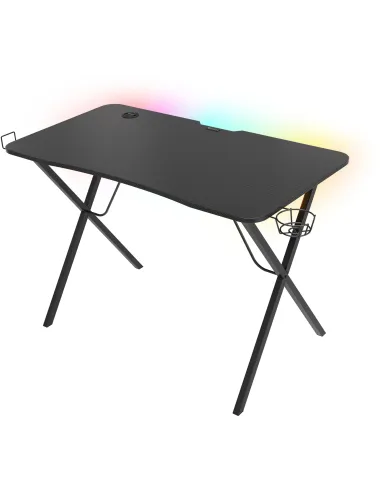 GENESIS Holm 200 RGB Negro: Mesa Gaming de 113cm con HUB USB