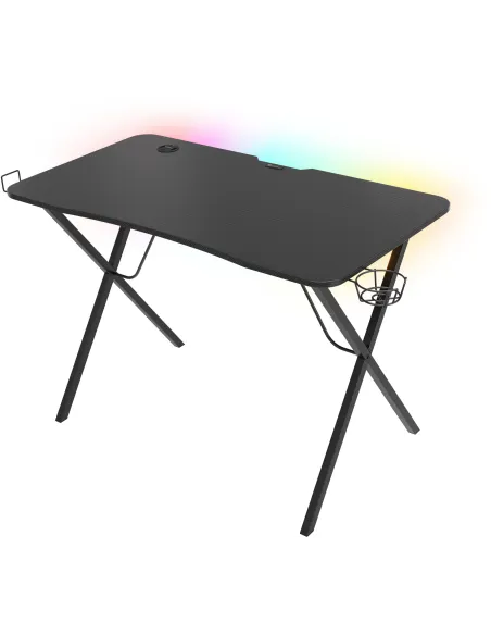 GENESIS Holm 200 RGB Negro: Mesa Gaming de 113cm con HUB USB