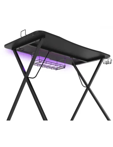 GENESIS Holm 200 RGB Negro: Mesa Gaming de 113cm con HUB USB