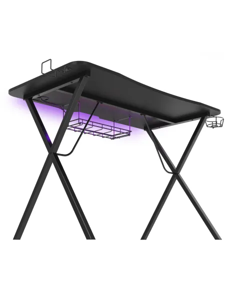 GENESIS Holm 200 RGB Negro: Mesa Gaming de 113cm con HUB USB