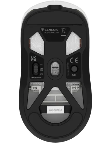 Genesis Zircon 660 Blanco: ratón de solo 59g triple conexión