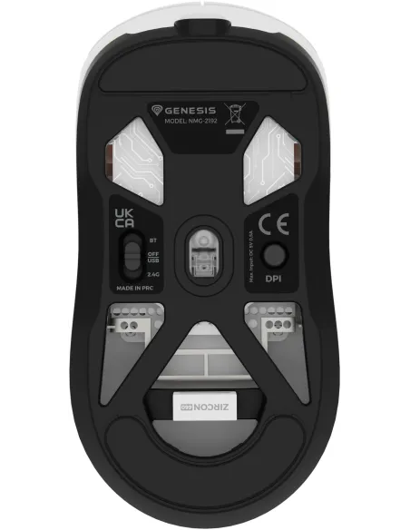 Genesis Zircon 660 Blanco: ratón de solo 59g triple conexión