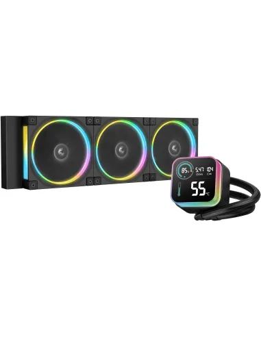 DeepCool LQ360 ULTRA ARGB Negra Kit de Refrigeración Liquida 360mm 3 Ventiladores Pantalla LCD