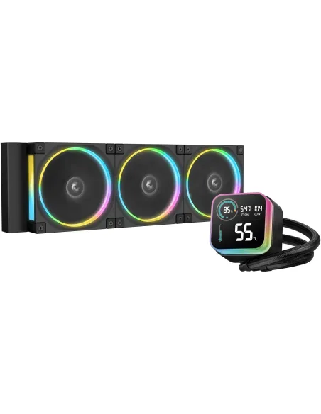 DeepCool LQ360 ULTRA ARGB Negra Kit de Refrigeración Liquida 360mm 3 Ventiladores Pantalla LCD