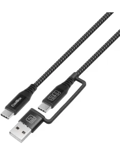 CoolBox COO-CAB-UAC-60W Cable USB-C 60W con adaptador USB-A (1,8 m)-CABL65537