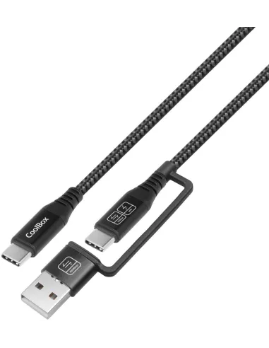 CoolBox COO-CAB-UAC-60W Cable USB-C 60W con adaptador USB-A (1,8 m)