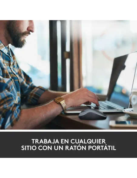 Ratón inalámbrico Logitech M185 gris conexion USB