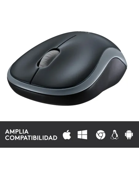 Ratón inalámbrico Logitech M185 gris conexion USB