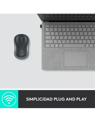 Ratón inalámbrico Logitech M185 gris conexion USB