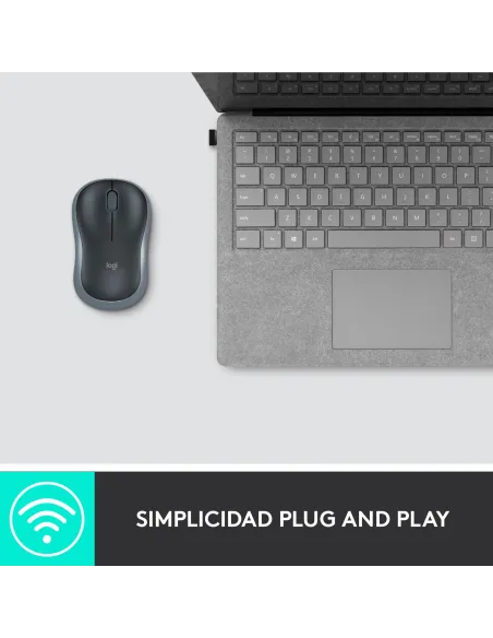 Ratón inalámbrico Logitech M185 gris conexion USB