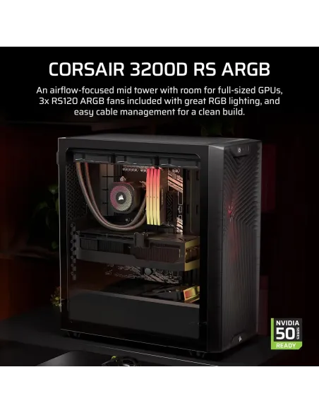 Caja ATX Corsair 3200D RS ARGB Smoke con USB-C