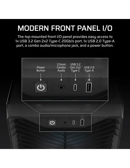 Caja ATX Corsair 3200D RS ARGB Smoke con USB-C