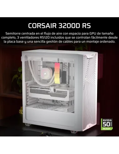 Corsair 3200D RS blanca: caja ATX airflow USB-C